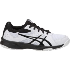 ASICS Kid's Upcourt 3 Grade School Volleyball Shoes, 1.5, White/Black