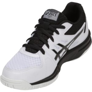 ASICS Kid's Upcourt 3 Grade School Volleyball Shoes, 1.5, White/Black