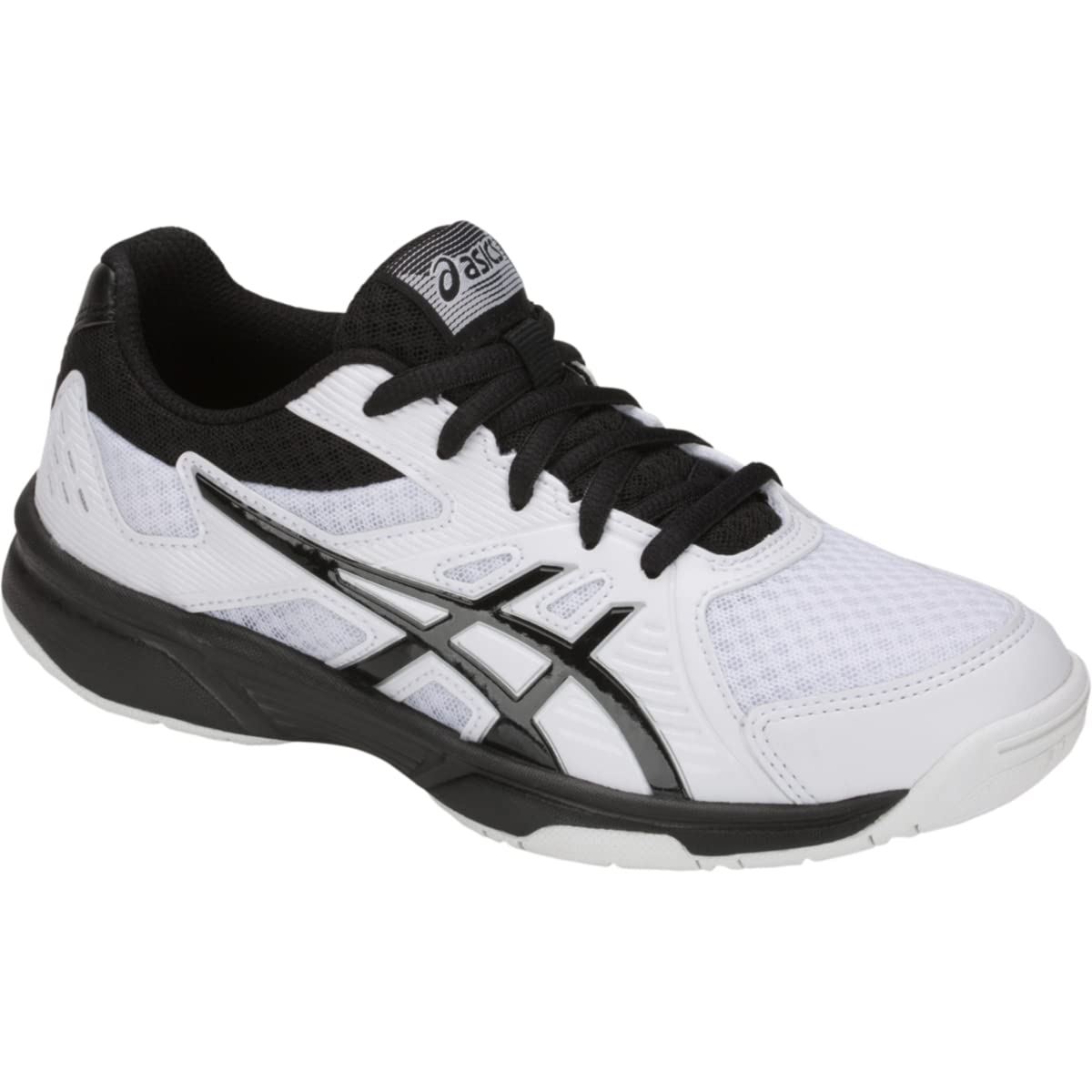 ASICS Kid's Upcourt 3 Grade School Volleyball Shoes, 1.5, White/Black