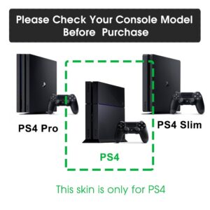 eSeeking Whole Body Vinyl Skin Sticker Decal Cover for PS4 Console and 2PCS Controllers Skins Flame Skull