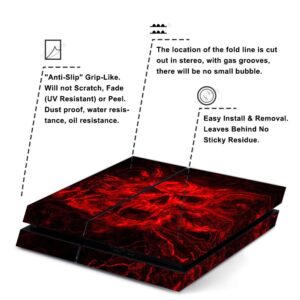 eSeeking Whole Body Vinyl Skin Sticker Decal Cover for PS4 Console and 2PCS Controllers Skins Flame Skull