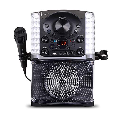 Singing Machine SML625BTBKD Karaoke Machine, Portable Bluetooth CD+G Karaoke System, Black