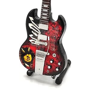 mini guitar for ac/dc a-n-g-u-s young portrait display gift