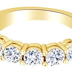 1.37 Cttw Round White Diamond Multi-Stone Engagement Wedding Ring 14K Solid Yellow Gold,Ring Size-9