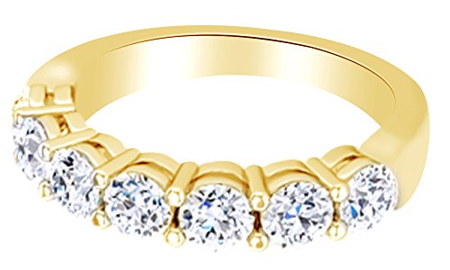 1.37 Cttw Round White Diamond Multi-Stone Engagement Wedding Ring 14K Solid Yellow Gold,Ring Size-9