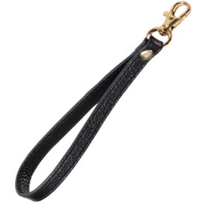 UTreers Wristlet Strap, Genuine Leather Keychain Wristlet KeyChain Hand Strap for Wallet Purse Clutch Cellphone Wristlet Key (A Black)