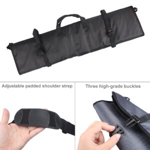 KRATARC Archery Lightweight Rolled-Up Takedown Recurve Bow Case Bow Bag with Arrow Tube Holder (Black)