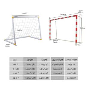 Delaman Football Soccer Net Sports Competition Soccer Goal Net Full Size Sports Replacement Soccer Goal Post Net for Sports Match Training (12X6FT),Net Only,Post Not Included