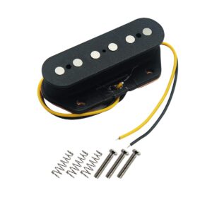 FLEOR Alnico 5 Guitar Pickups Tele Bridge Pickup w/Neck Pickup (Black) Fit Fender Telecaster Pickups Part