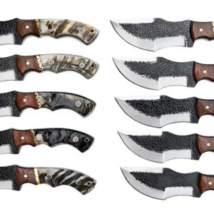 Whole Earth Supply D2 Tracker Hunting Knife Large Knives Survival Skinning Hammered Sheath Steel