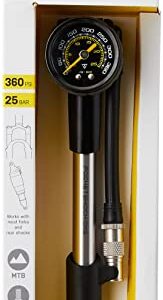 Topeak 360 PSI/24.8 Bar Pocket Shock DXG With Dial Gauge , Black/Silver