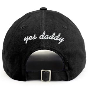 Trendy Apparel Shop yes daddy (Back) Embroidered 100% Cotton Dad Hat - Black