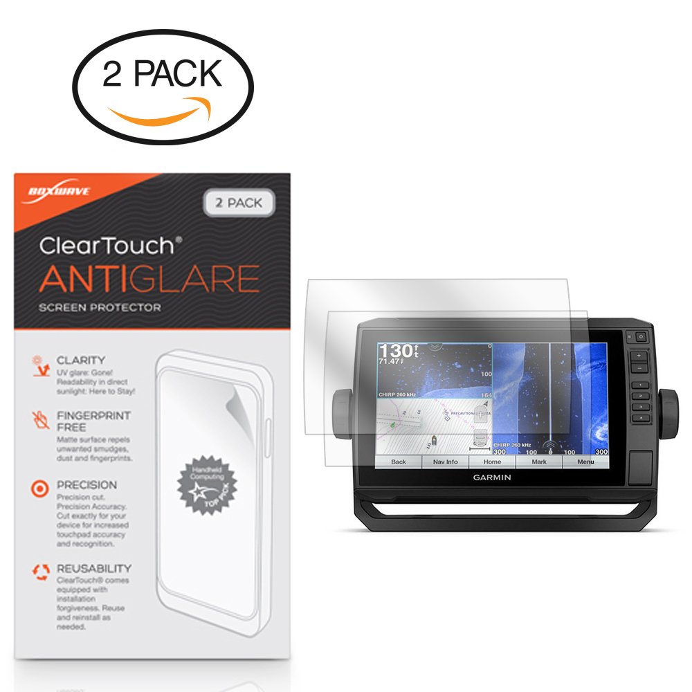 BoxWave Screen Protector Compatible with Garmin echoMAP Plus 93sv - ClearTouch Anti-Glare (2-Pack), Anti-Fingerprint Matte Film Skin for Garmin echoMAP Plus 93sv