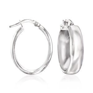 Ross-Simons Italian 14kt White Gold Wide Oval Hoop Earrings