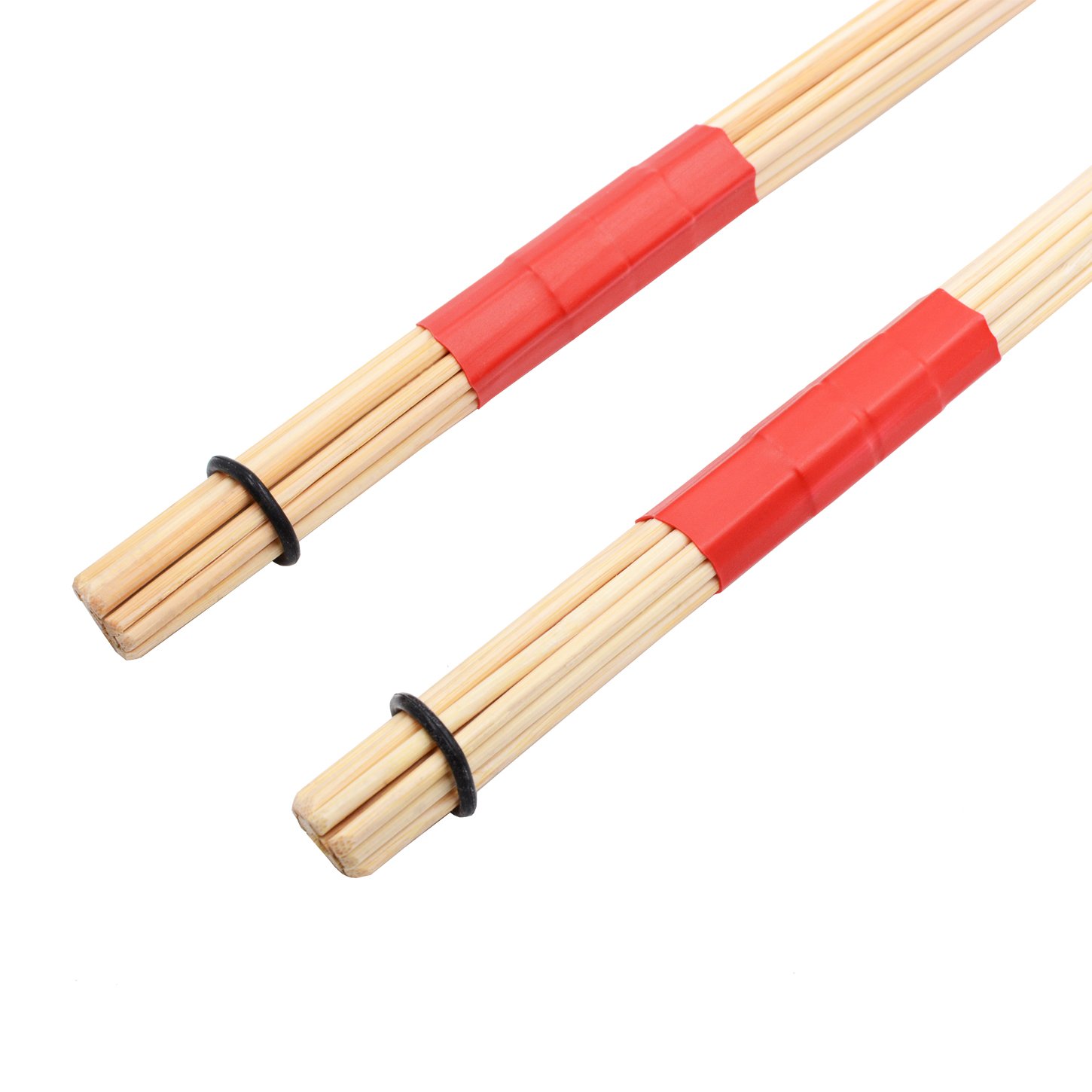 Jazz Drum Sticks Brushes Drumsticks Made of Bamboo. (Red)