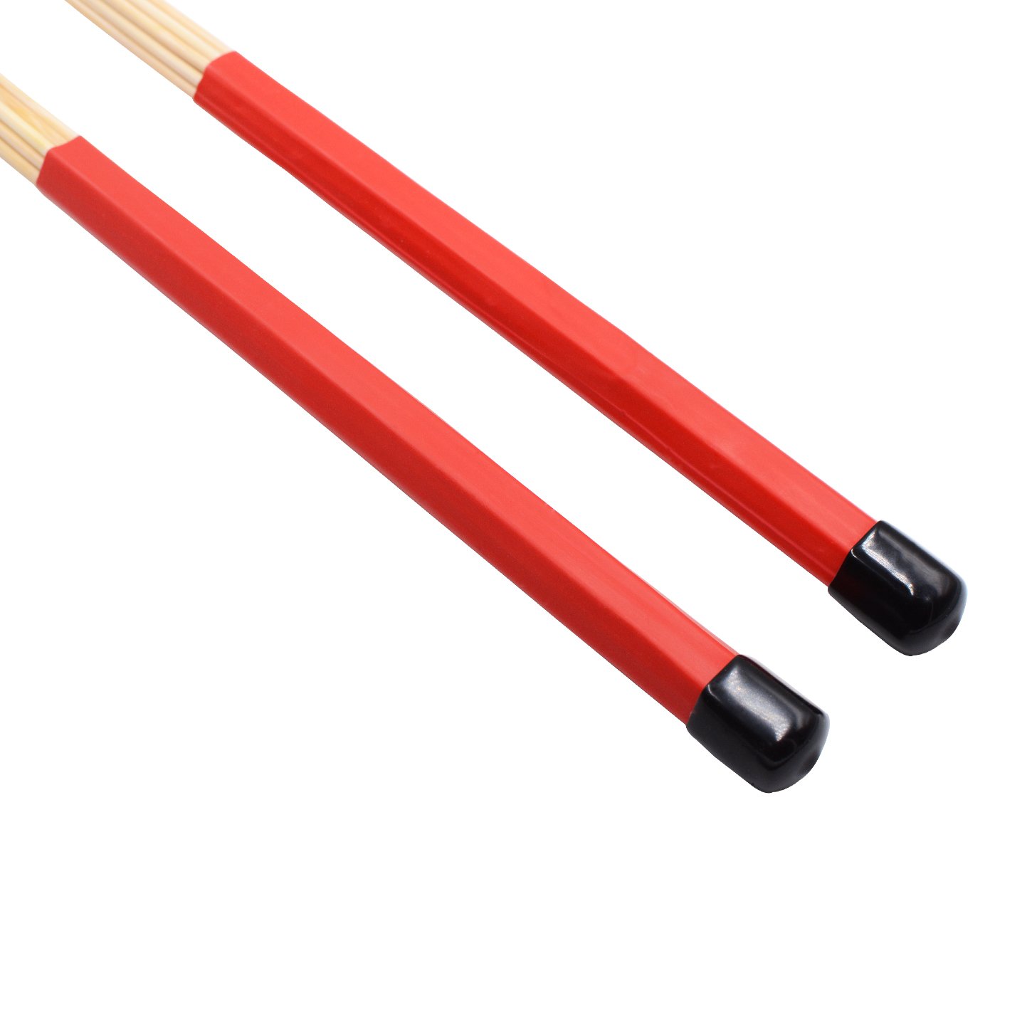 Jazz Drum Sticks Brushes Drumsticks Made of Bamboo. (Red)