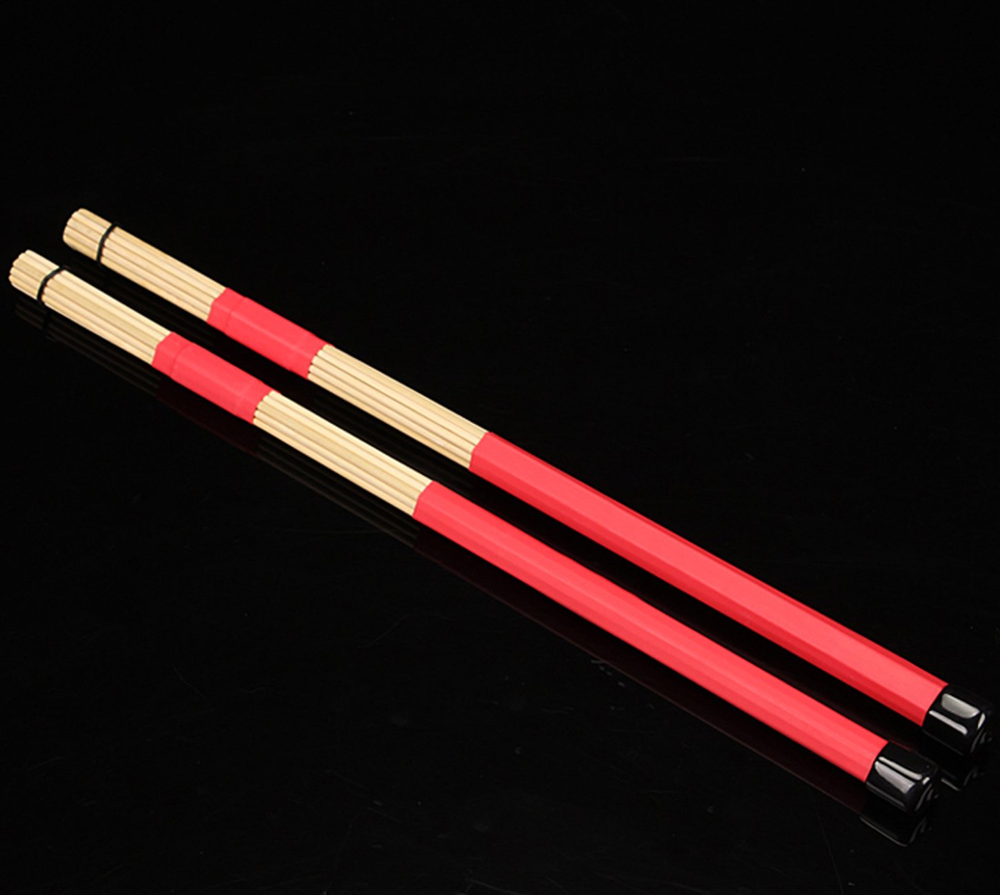 Jazz Drum Sticks Brushes Drumsticks Made of Bamboo. (Red)