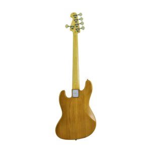 CNZ Audio JB 1975 Vintage Electric Bass Guitar - 5 String - Natural Gloss Finish, Solid Alder Body, Gloss Maple Neck & Fingerboard