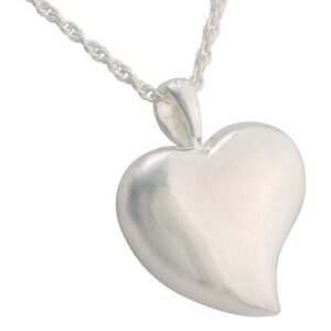 Heart Mother of Pearl Pendant and Necklace for Ashes, Sterling Silver, Cremation Jewelry for Ashes