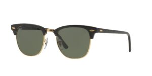 ray-ban rb3016 clubmaster sunglasses (51 mm, solid black g15 lens non-polarized lens)