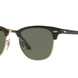 Ray-Ban RB3016 Clubmaster Sunglasses (51 mm, Solid Black G15 Lens Non-Polarized Lens)