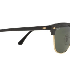 Ray-Ban RB3016 Clubmaster Sunglasses (51 mm, Solid Black G15 Lens Non-Polarized Lens)