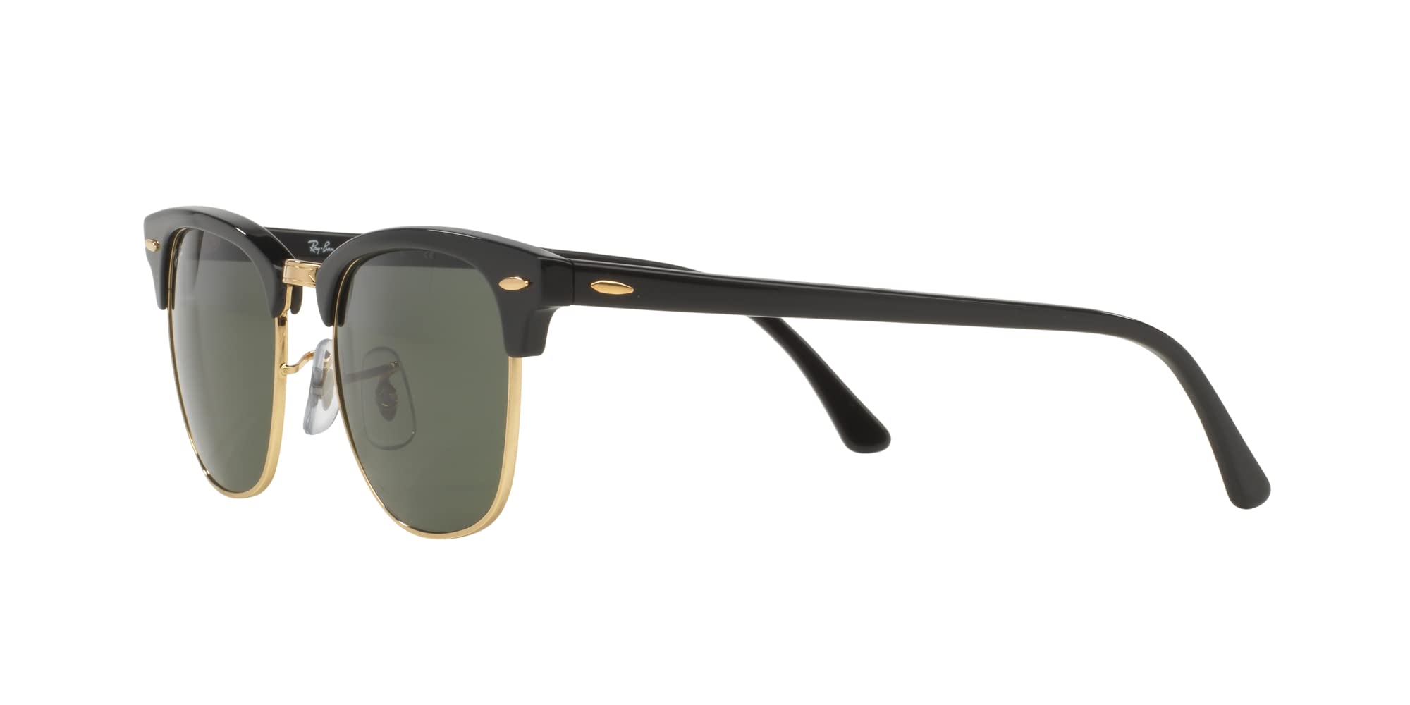 Ray-Ban RB3016 Clubmaster Sunglasses (51 mm, Solid Black G15 Lens Non-Polarized Lens)