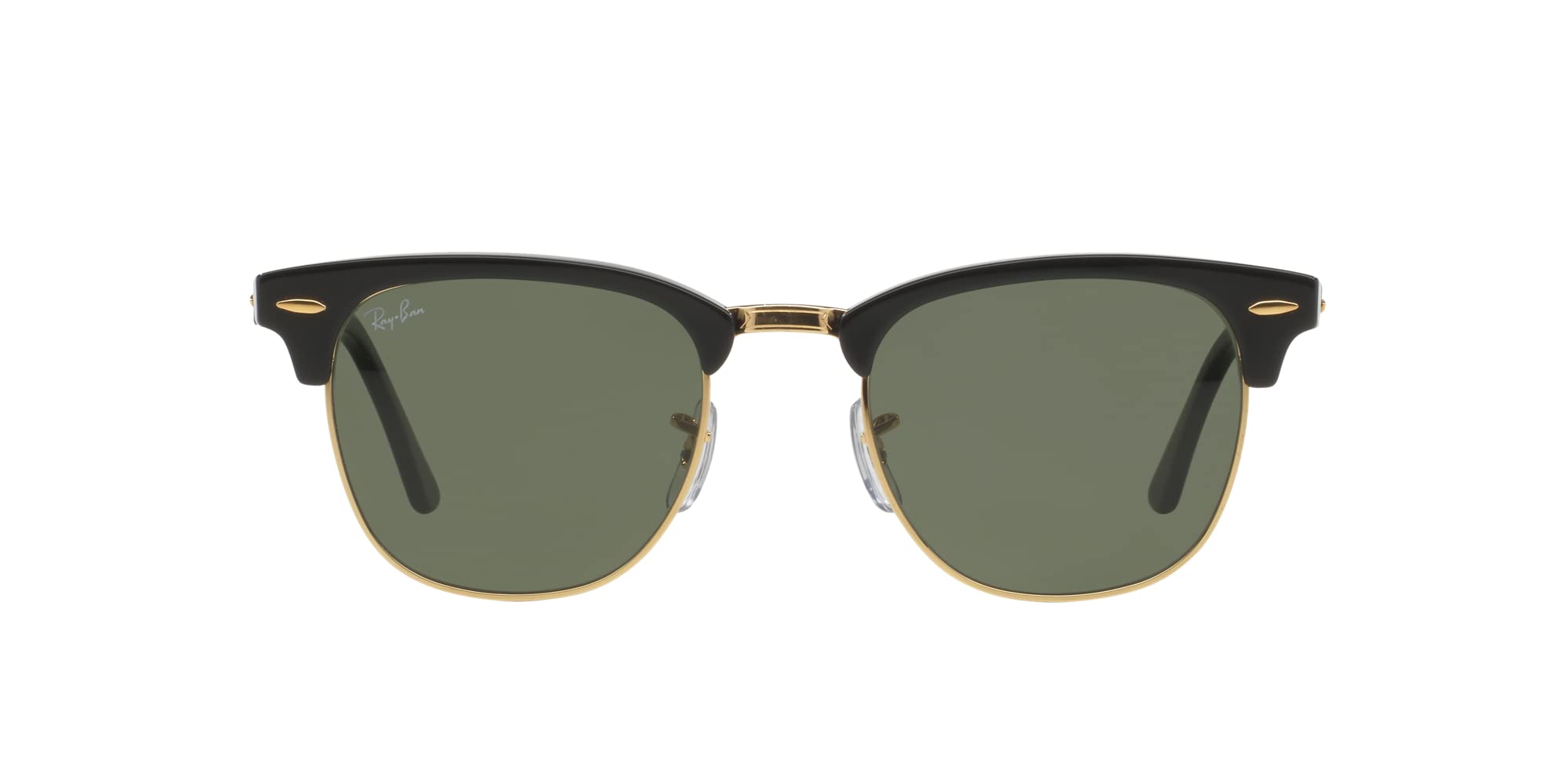 Ray-Ban RB3016 Clubmaster Sunglasses (51 mm, Solid Black G15 Lens Non-Polarized Lens)