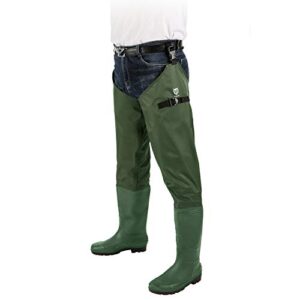 TIDEWE Hip Wader, Lightweight Hip Boot for Men and Women, 2-Ply PVC/Nylon Fishing Hip Wader Green Size 11