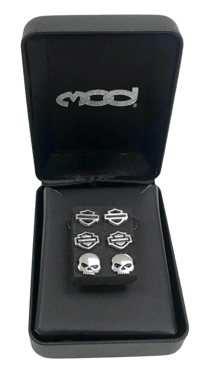 Harley-Davidson Women's Bar & Shield/Skull Stud Earrings Set - 3 Styles HDS0005