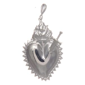 holyart pendant in 925 sterling silver with votive heart and sword