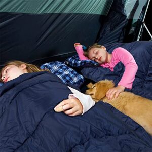 Cotton Flannel Double Sleeping Bag for Camping, Backpacking, Or Hiking. Queen Size 2 Person Waterproof Sleeping Bag for Adults Or Teens. Truck, Tent, Or Sleeping Pad, Lightweight（Pillows NOT include