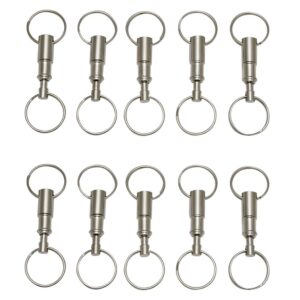 Honbay 10PCS Detachable Pull Apart Key Rings Keychains Heavy Duty Dual Key Ring Snap Lock Holder