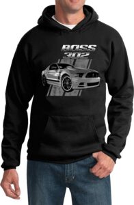 lucky ride ford hoodie boss 302 mustang 50 years sweatshirt hoodie pullover, black, m