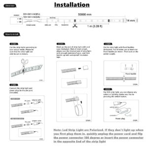 IEKOV RGB LED Strip Light, AC 110-120V Flexible/Waterproof/Multi Colors/Multi-Modes Function/Dimmable SMD5050 LED Rope Light with Remote for Home/Office/Building Decoration (131.2ft/40m)