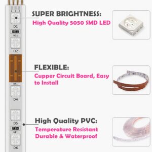 IEKOV RGB LED Strip Light, AC 110-120V Flexible/Waterproof/Multi Colors/Multi-Modes Function/Dimmable SMD5050 LED Rope Light with Remote for Home/Office/Building Decoration (131.2ft/40m)