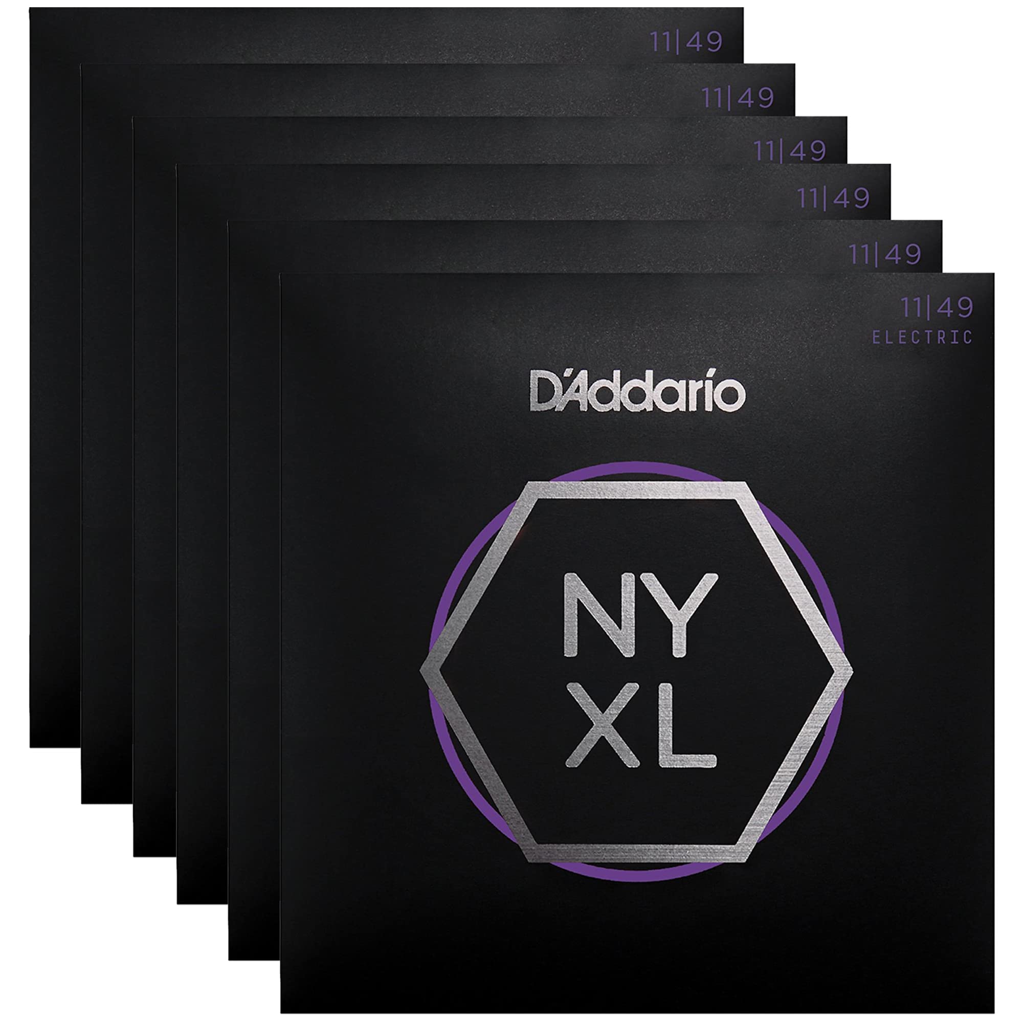 D'Addario NYXL Electric Guitar Strings Medium 11-49 (6 Pack Bundle)