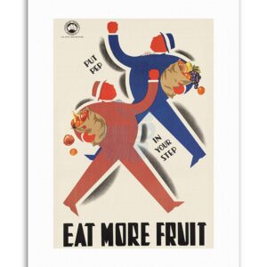 Wee Blue Coo PUBLIC INFORMATION HEALTH AUSTRALIA EAT MORE FRUIT Poster Canvas art Prints