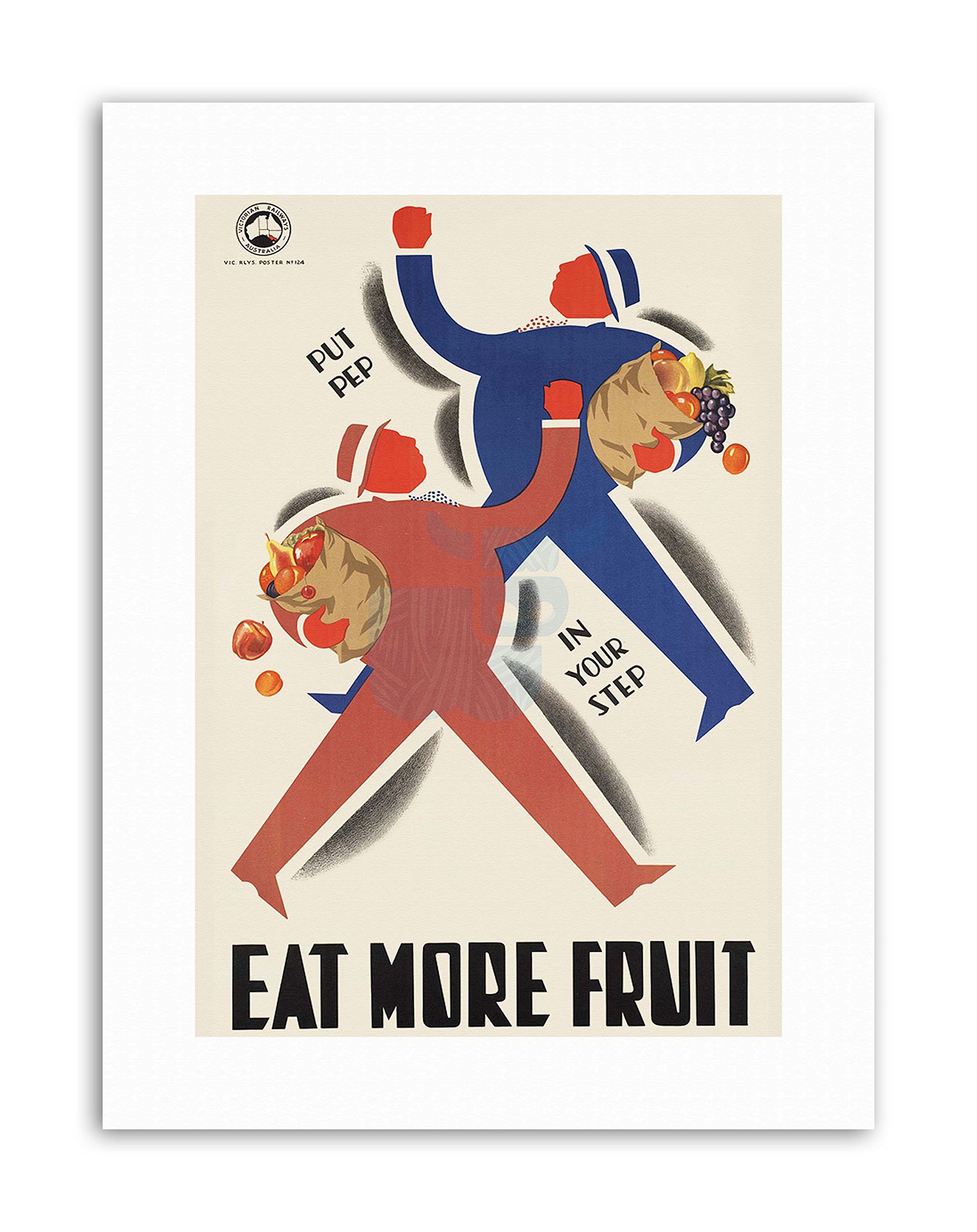 Wee Blue Coo PUBLIC INFORMATION HEALTH AUSTRALIA EAT MORE FRUIT Poster Canvas art Prints