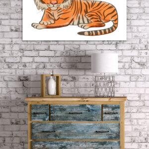 Tiger, Soft Cartoon (24x36 Giclee Gallery Art Print, Vivid Textured Wall Decor)