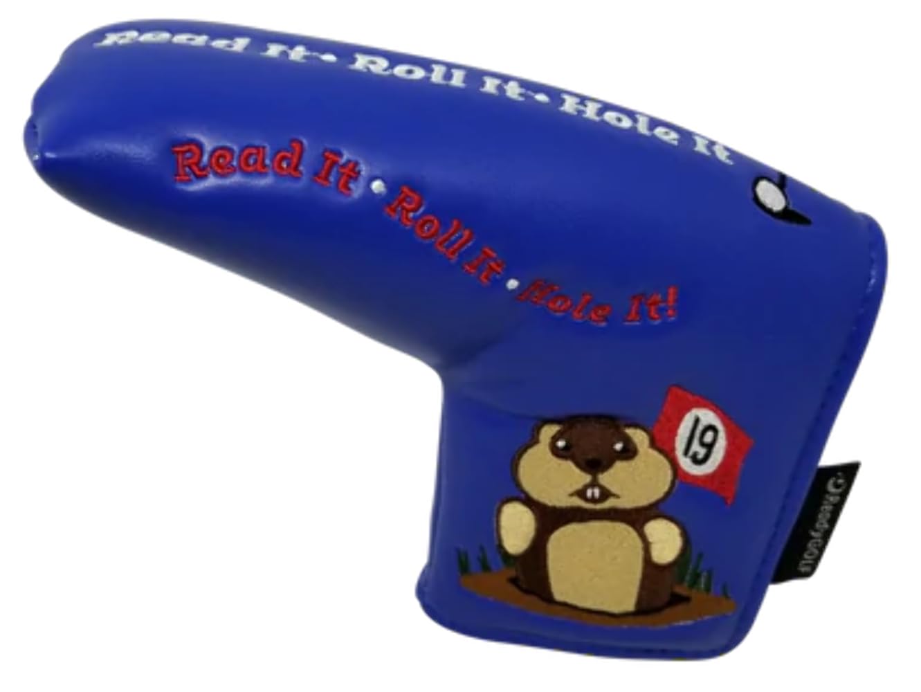 ReadyGOLF Dancing Gopher Blue Embroidered Putter Cover Blade