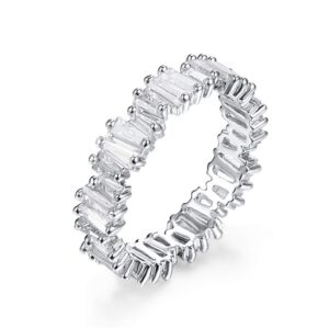 yogeme fashion aaa cubic zirconia baguette thin band ring r0377 (white, 8)