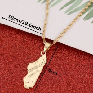 Madagascar Map Necklace Women African Jewelry Africa Malagasy Maps