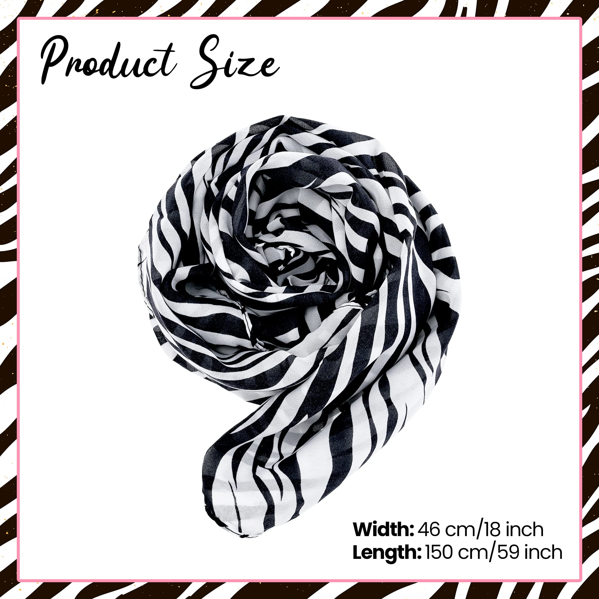 TXIN Multi-Usage Lightweight Women Long Prints Shawl Zebra Large Stripe Scarves