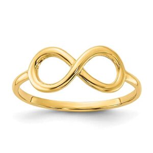 IceCarats 14K Yellow Gold Infinity Twisted Love Knot Symbol Woven Crisscross Band Statement Ring Size 7