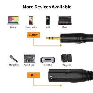 CableCreation 3.5mm to XLR Cable 10FT, 3.5mm Male to XLR Male Microphone Cable, XLR to 3.5mm Cable Compatible with iPhone, iPod, Tablet, Laptop, Microphone, Amplifier, Audio Board, 3M