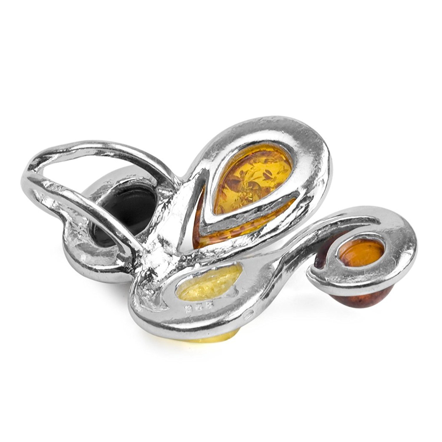 Ian and Valeri Co. Multicolor Amber Sterling Silver Pendant