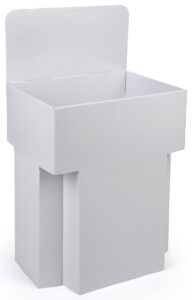 displays2go, set of 6 cardboard display bins, floor standing design – white finish (wcdumlrgwt)