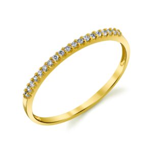 tesori & co 10k yellow gold lightweight dainty cz wedding stackable band size 6