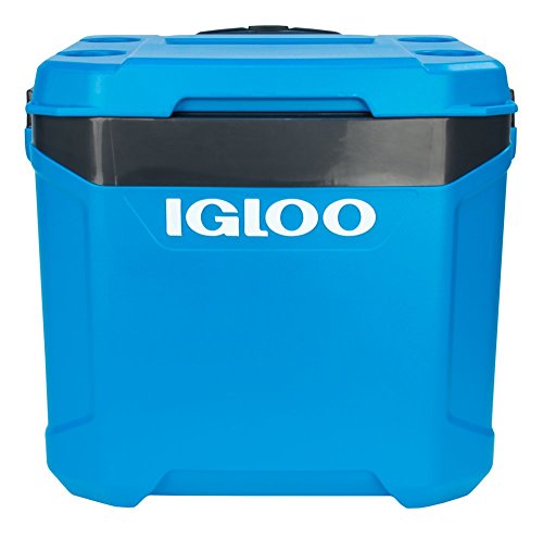 Igloo Latitude 60qt Roller Cooler, Fiesta Blue/Obsidian Gray